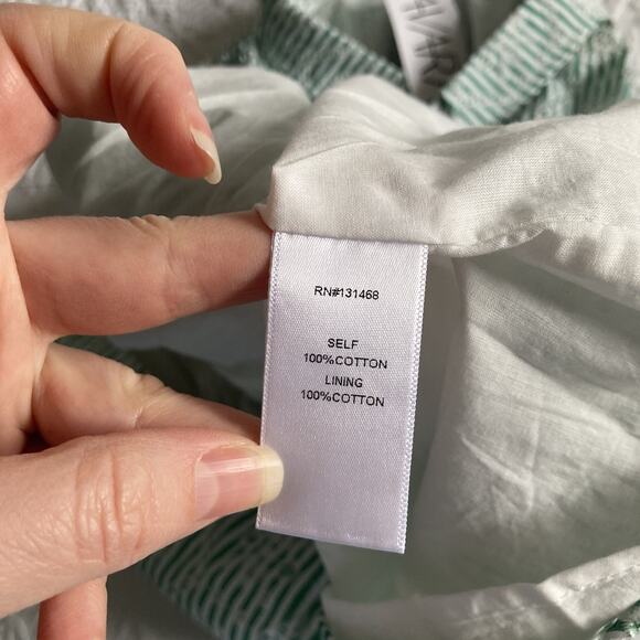 NWT Avara Gentry Dress Button Up Ruffle cap Sleeve Green Eyelet Resort Beach L - Picture 14 of 14